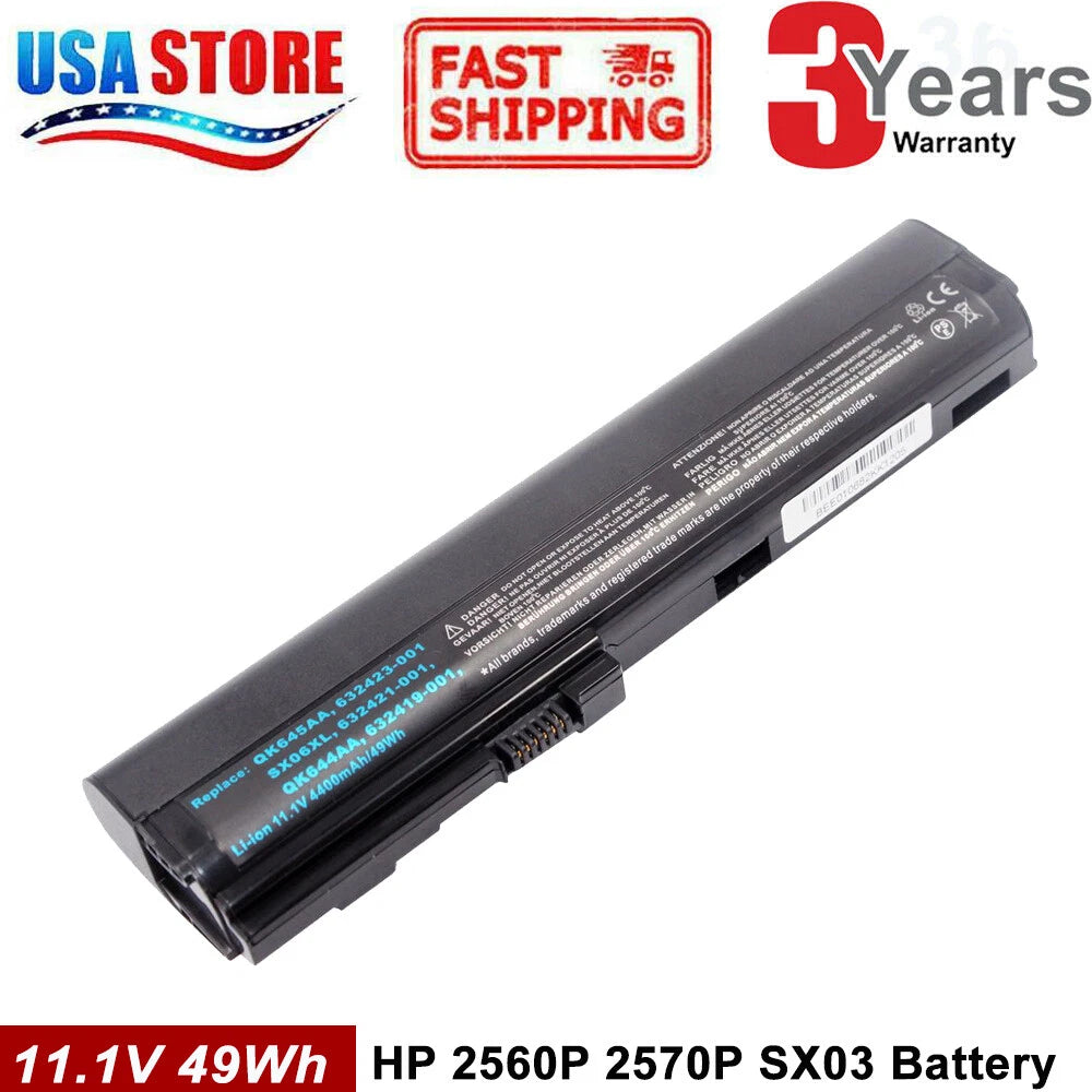 Battery For HP Elitebook HP EliteBook 2560p Series, 2570p Series CLG