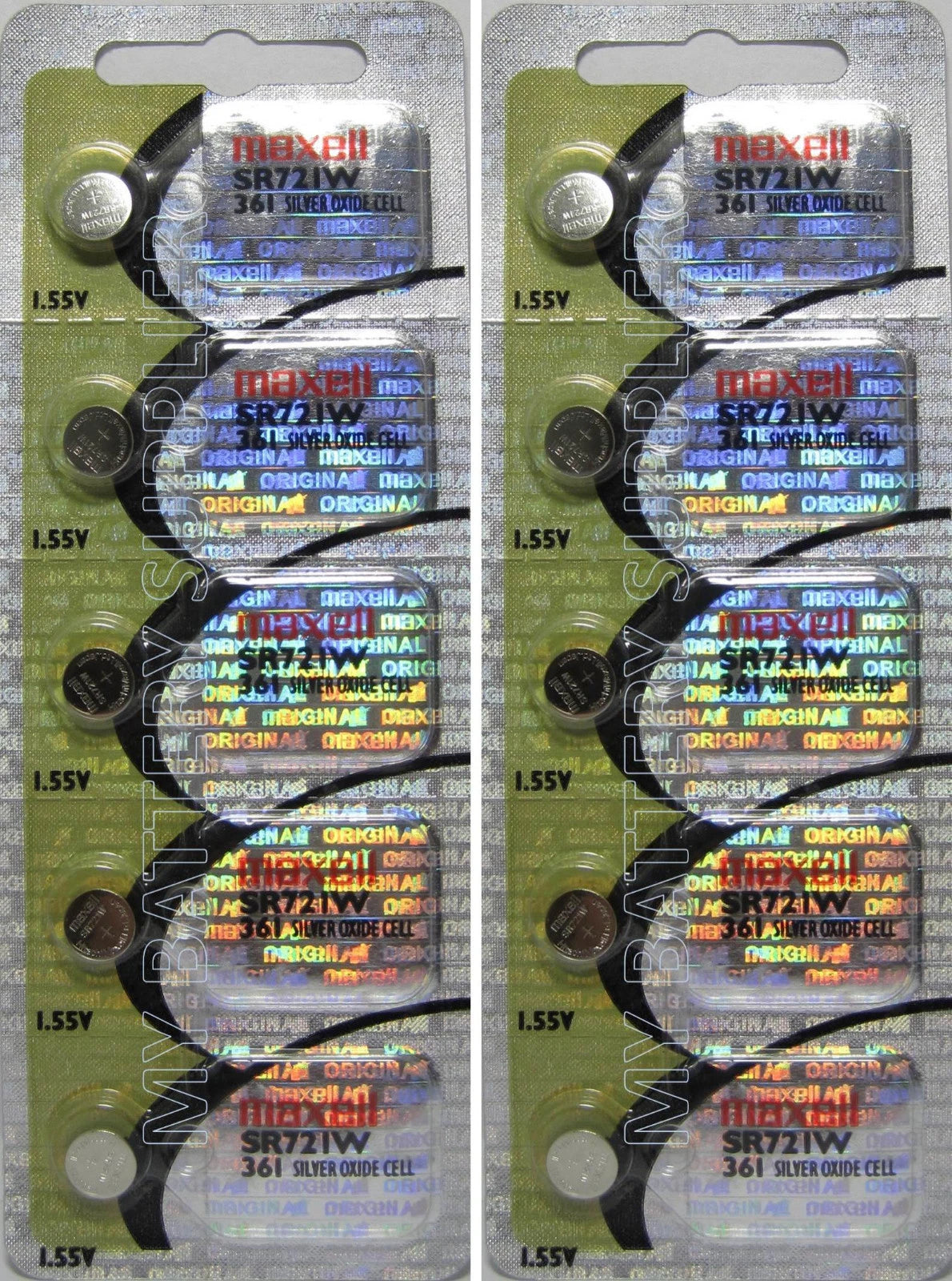 10 Maxell SR721W Watch Batteries