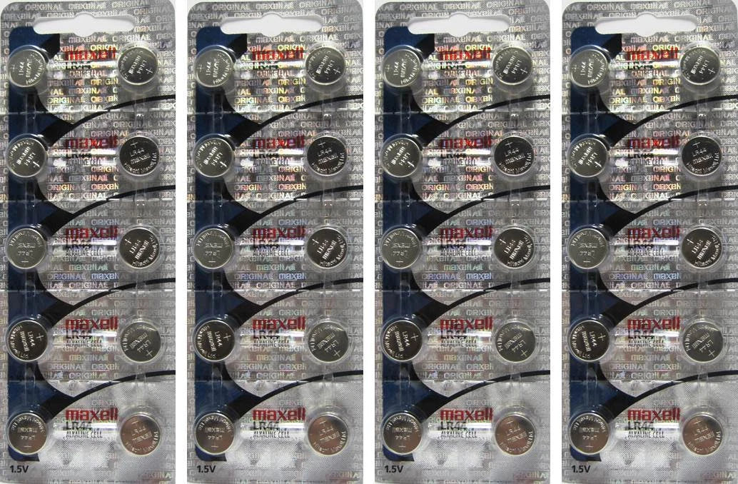 40 Fresh Genuine Maxell LR44 (A76) 357 1.5V Alkaline Button Cell Batteries