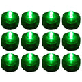 12 Pack Green Submersible Waterproof Underwater Battery LED Tea Light~Wedding