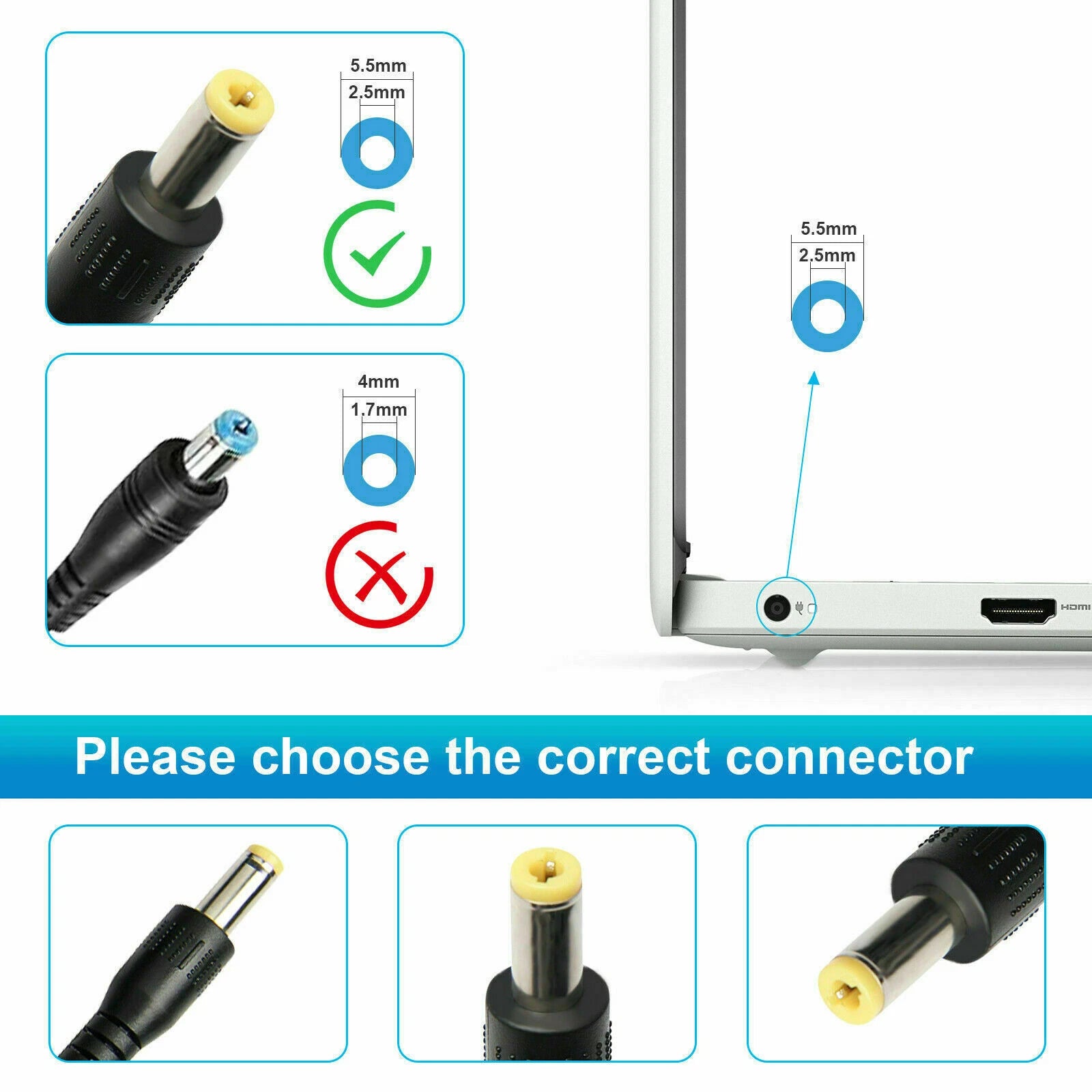 90W 19V AC Adapter Laptop Charger Power Cord for Toshiba Asus Acer 5.5mm*2.5mm