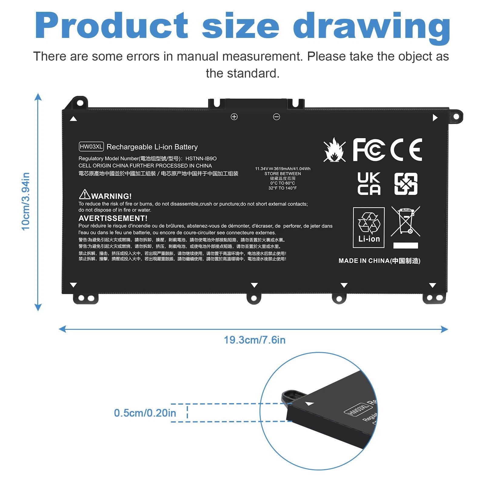 HW03XL Battery For HP Pavilion 15-EG 15-EH 17-CN 17-CP L97300-005 L96887 41.04Wh