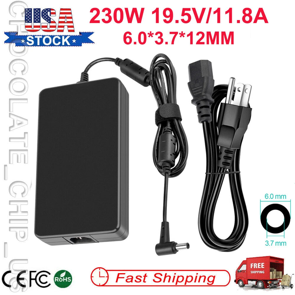 230W For ASUS ROG Zephyrus S G14 G15 Series Laptop Charger/Adapter+Cord 6.0*3.7