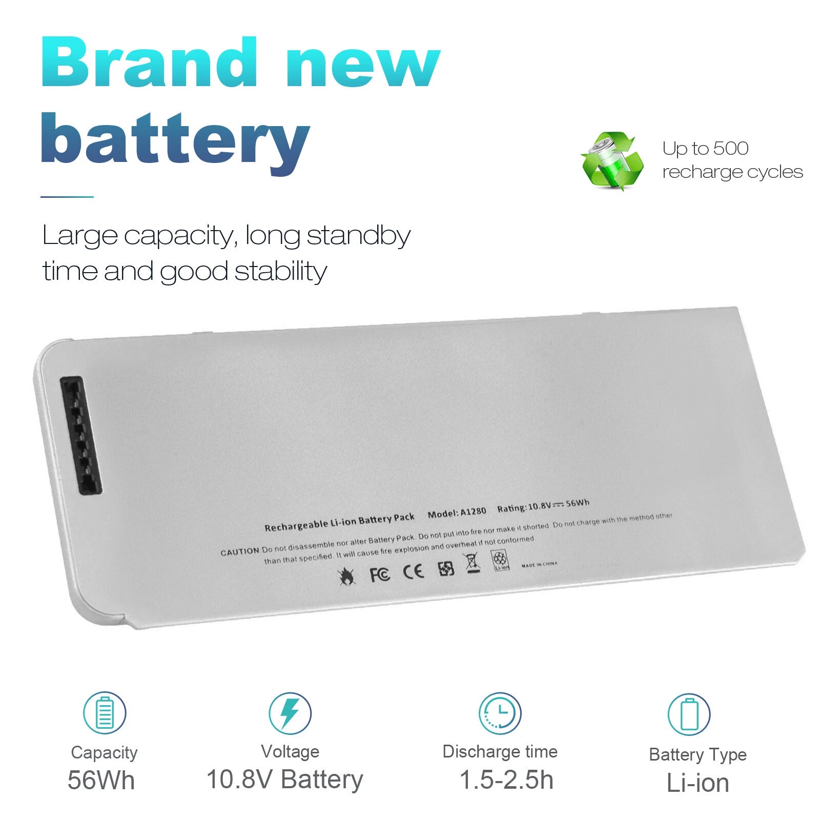 NEW A1280 Battery for Apple MacBook 13" A1278 Aluminum Unibody Late 2008 Laptop