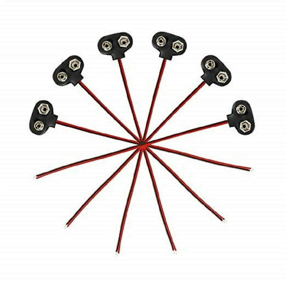 New Pack of 10 9V Battery Connector Snap Clip Wire Connector Lead Holder T Type