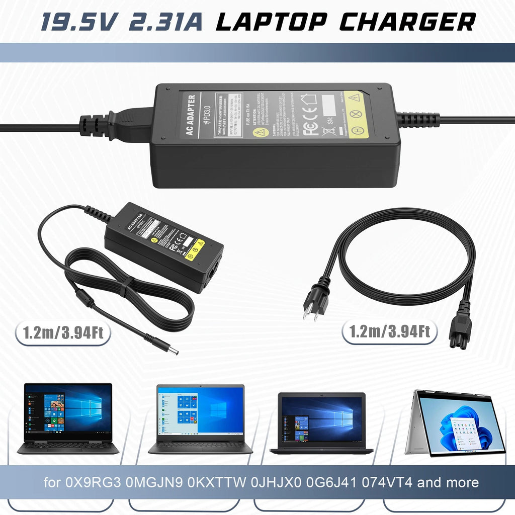 For DELL Inspiron 11 13 14 15 17 3000 5000 7000 series Charger Adapter 45W/4.5mm