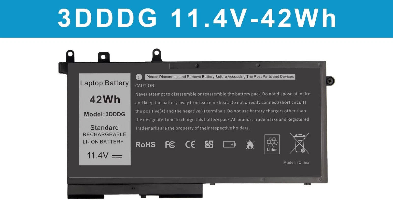 ?Lot 3DDDG Battery for Dell Latitude 5480 5488 5490 5495 5580 Precision 3520