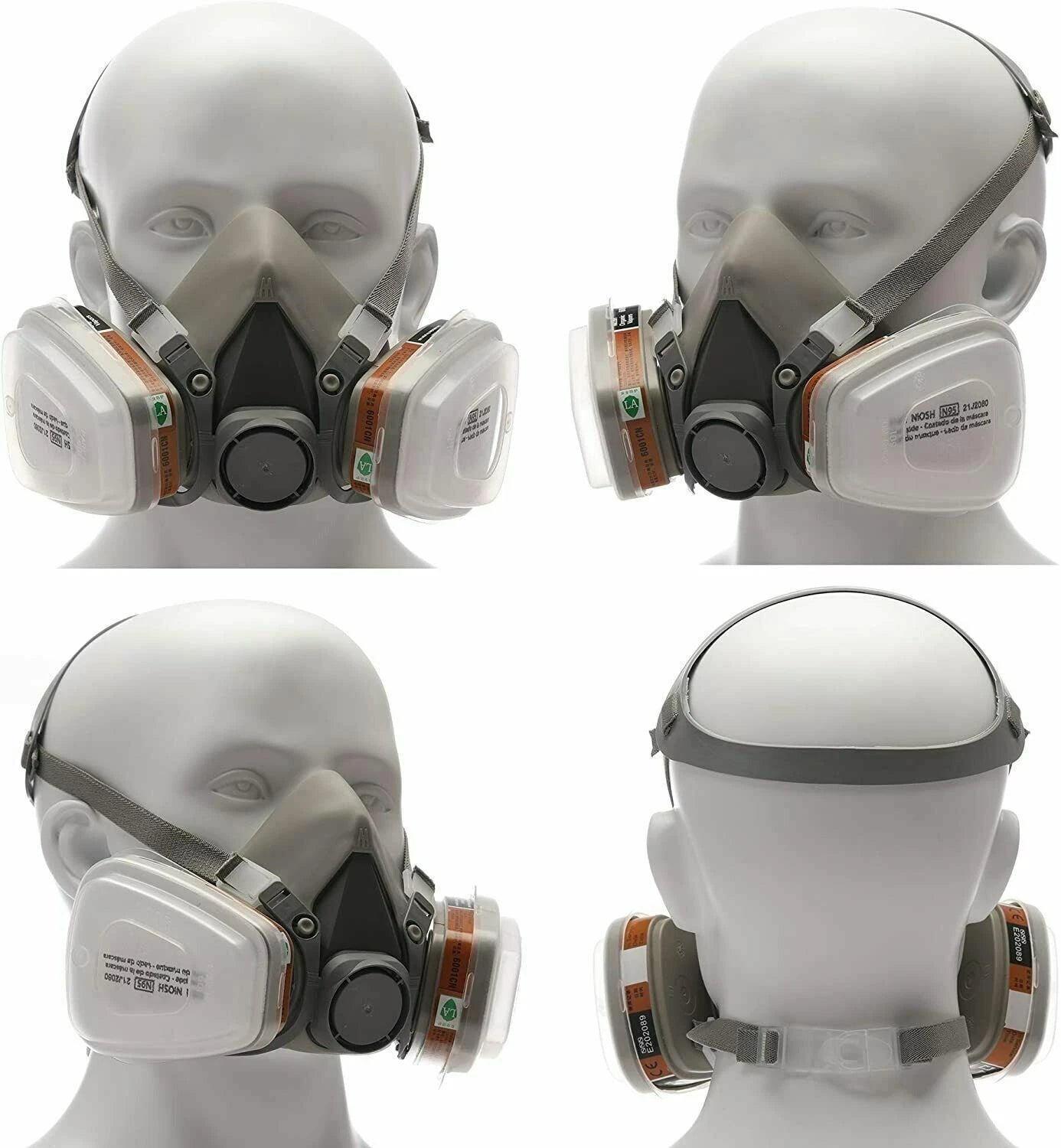Respirator Half Face Gas Mask Facepiece Spray Painting Safety Glasses For 6200