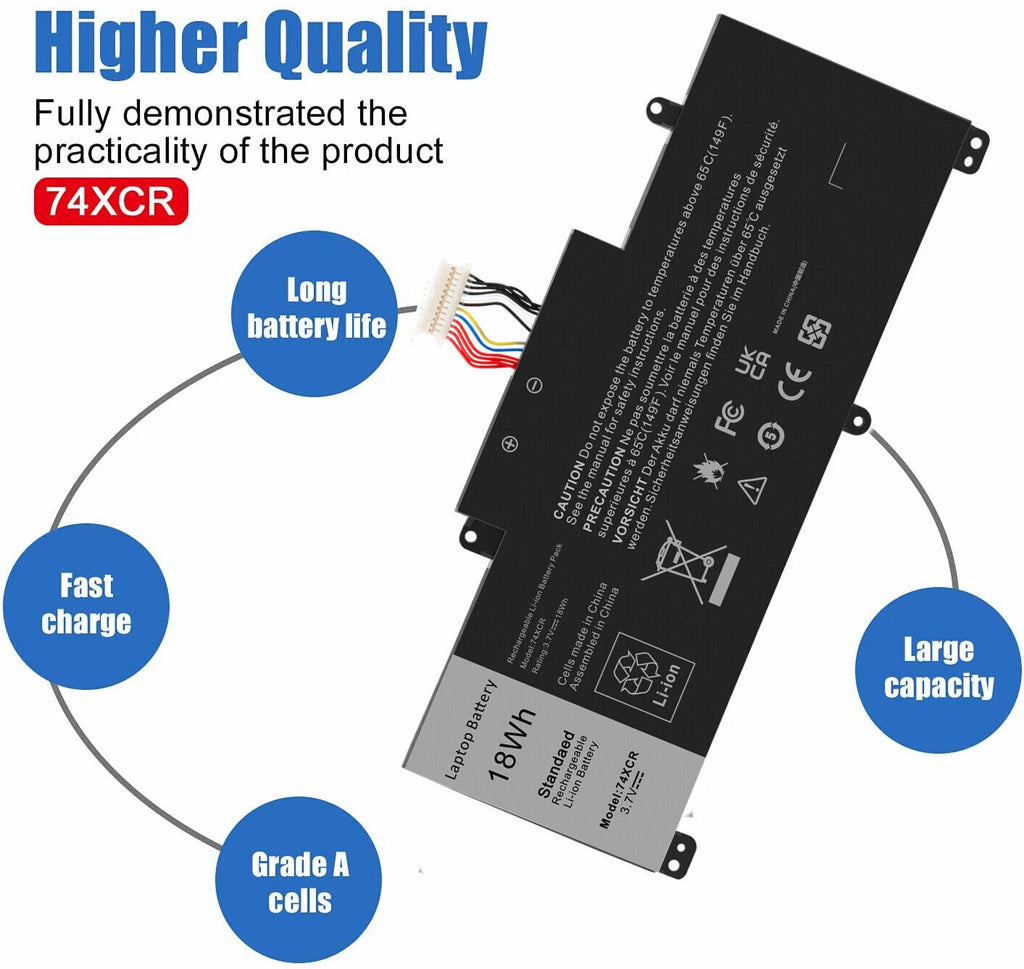74XCR 074XCR Tablet Battery for Dell Venue 8 Pro 5830 T01D VXGP6 X1M2Y 18Wh