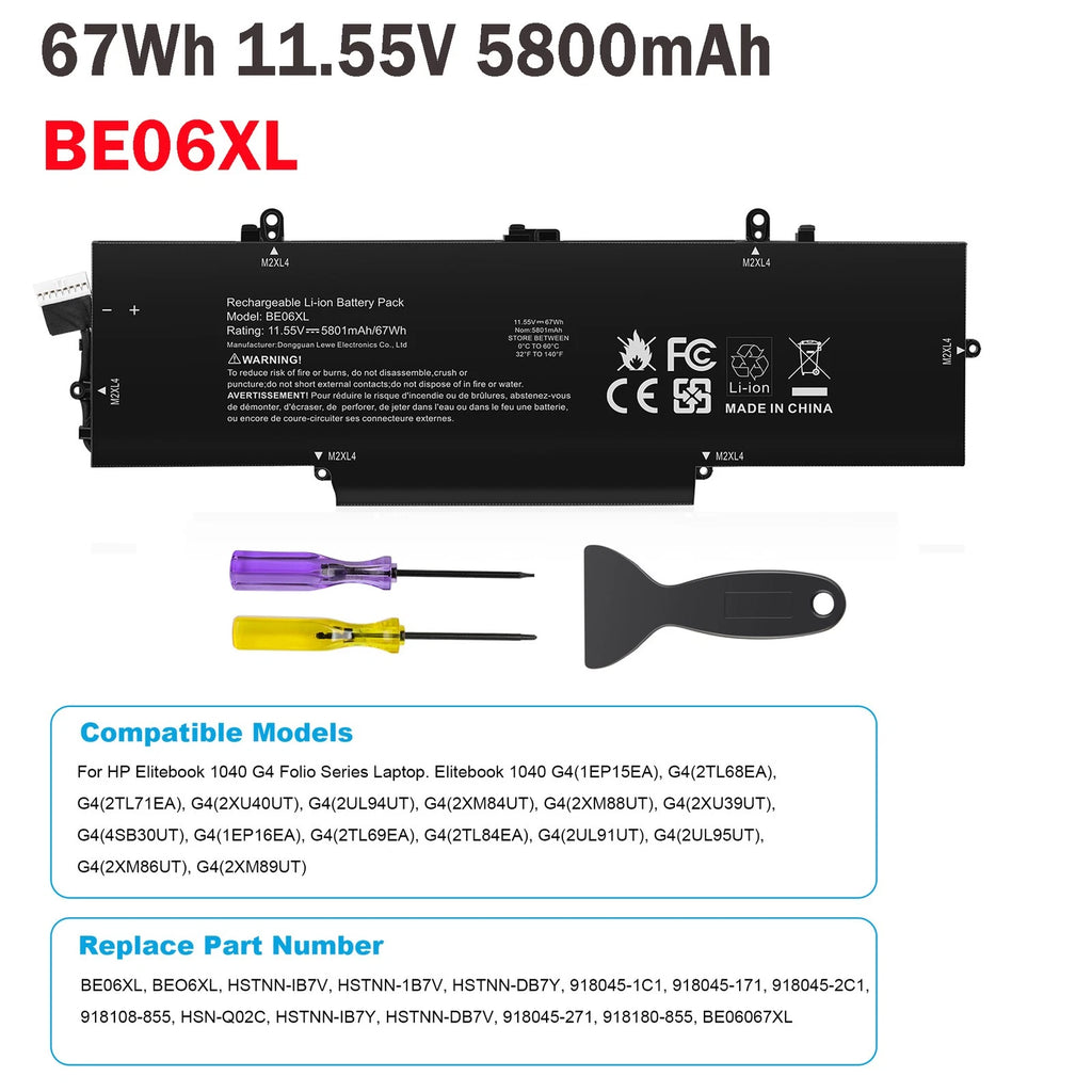 ??Battery BE06XL For HP Elitebook Folio 1040 G4 HSTNN-IB7V 918045-171 918045-2C1