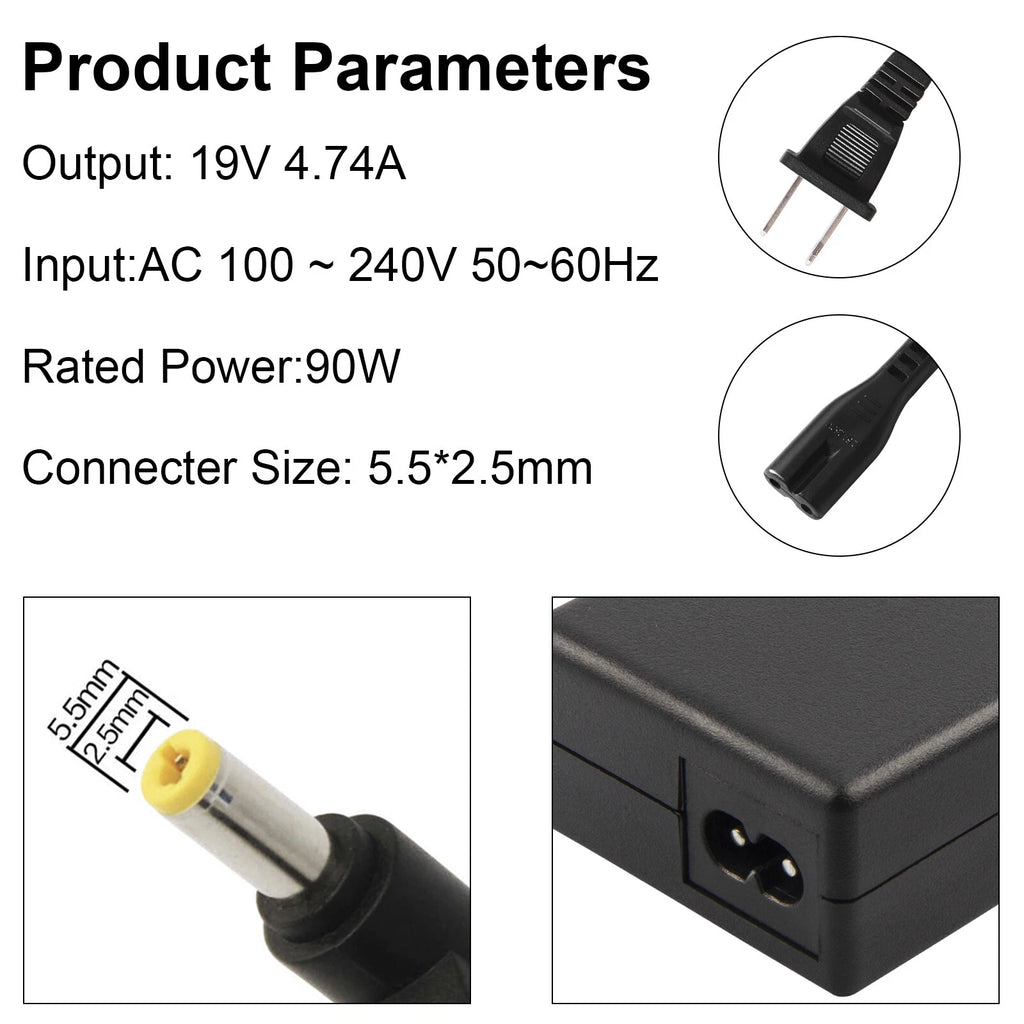 For Getac V110 B300 S400 F110 90W 4.74A Laptop Charger Power Cord AC-DC Adapter