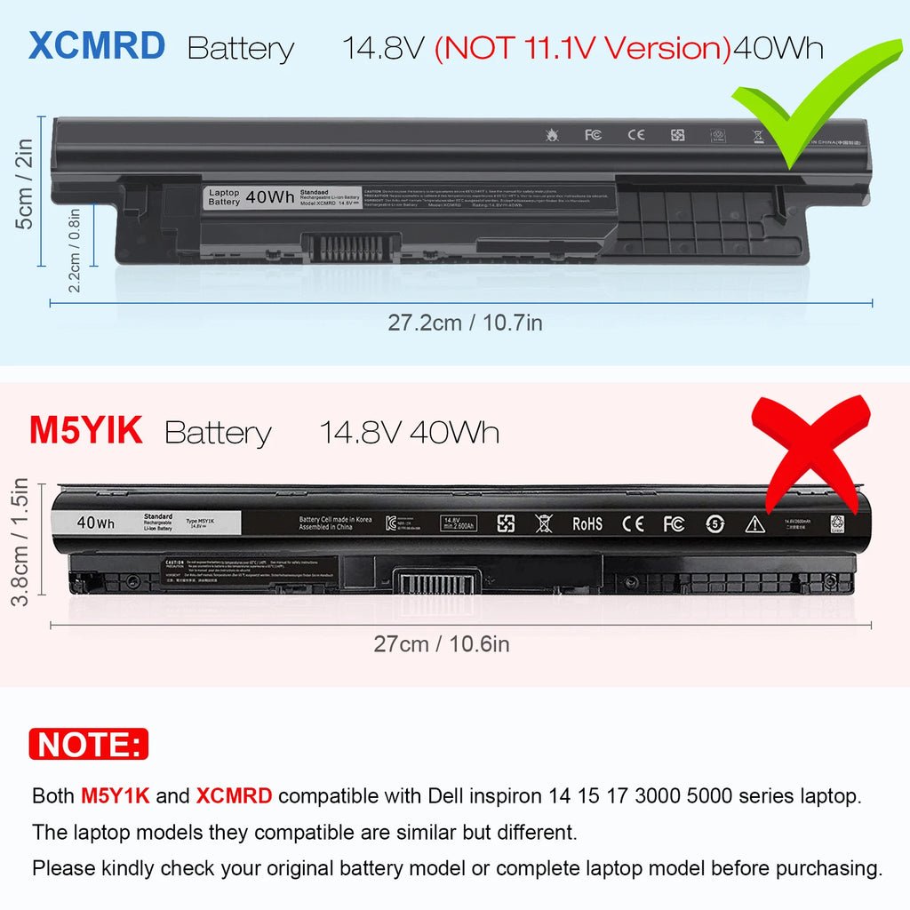 ?LOT 50X XCMRD Battery For Dell Inspiron 15 3000 15-3542 15-3543 15-3541 15-3531
