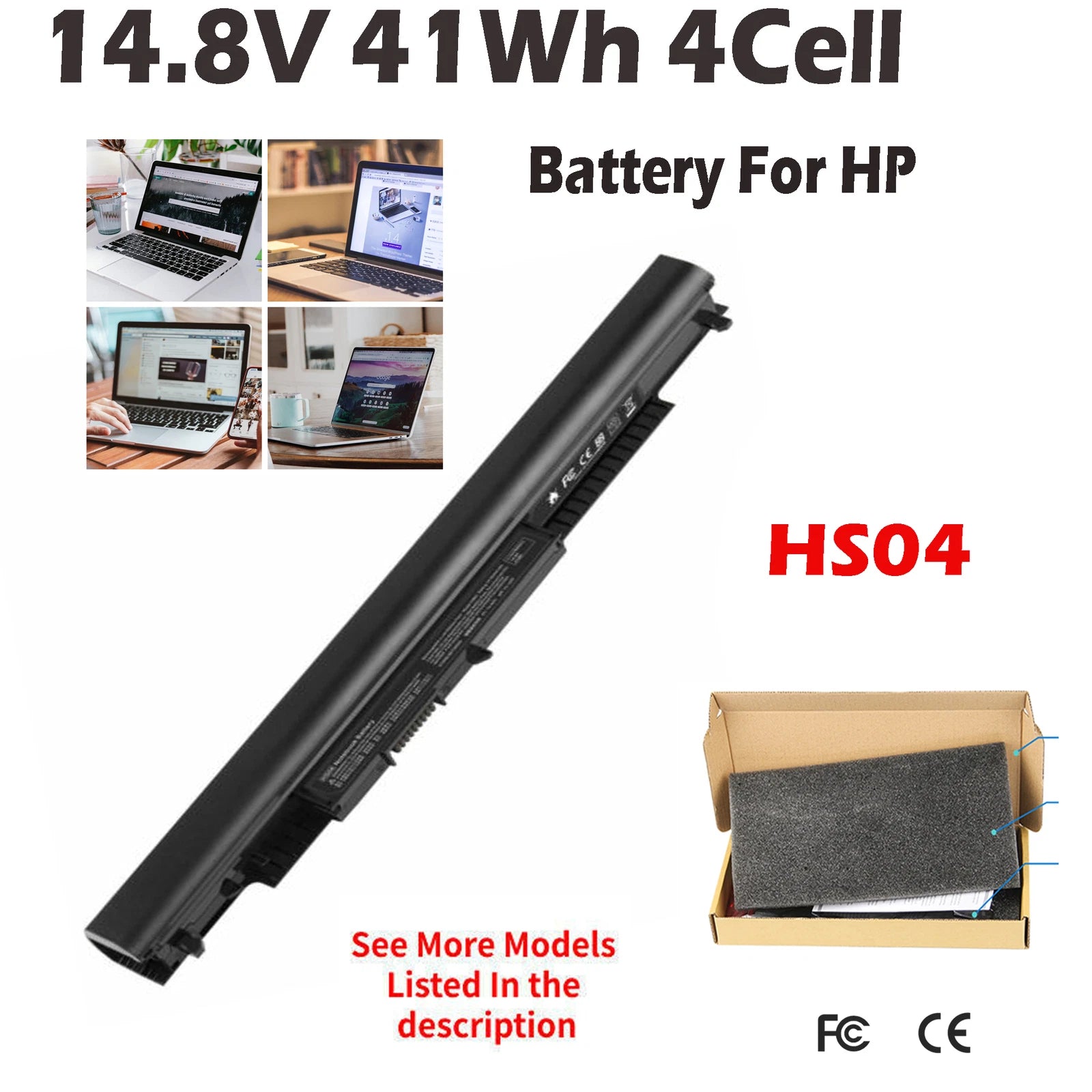 For HP Spare 807612-421 807957-001 807956-001 HS03 HS04 Laptop Battery