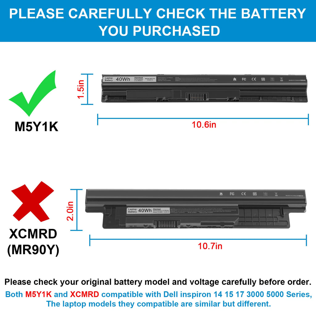 Laptop Battery For Dell Inspiron 15 5000 3000 Series 5566 5559 3567 M5Y1K