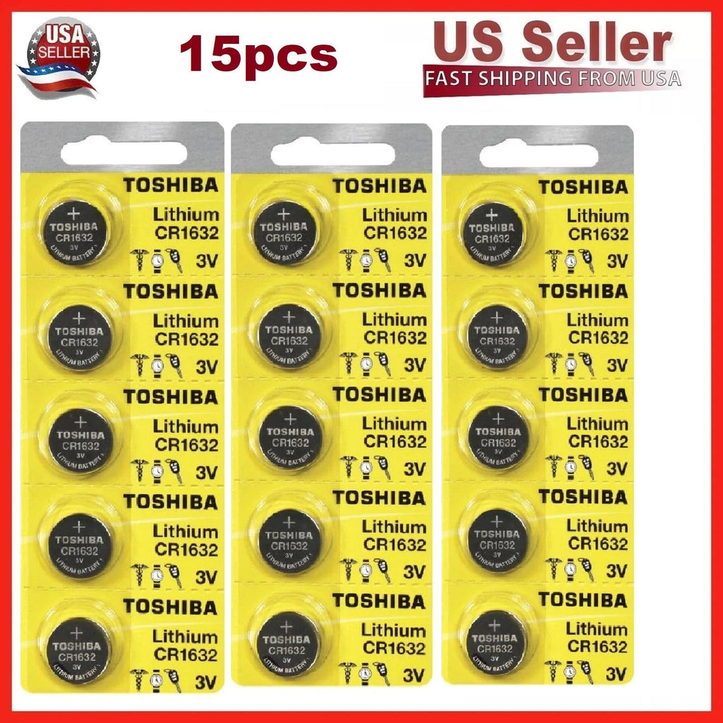 15 x New Original Toshiba CR1632 3V Lithium Coin Cell Battery (15 Batteries)