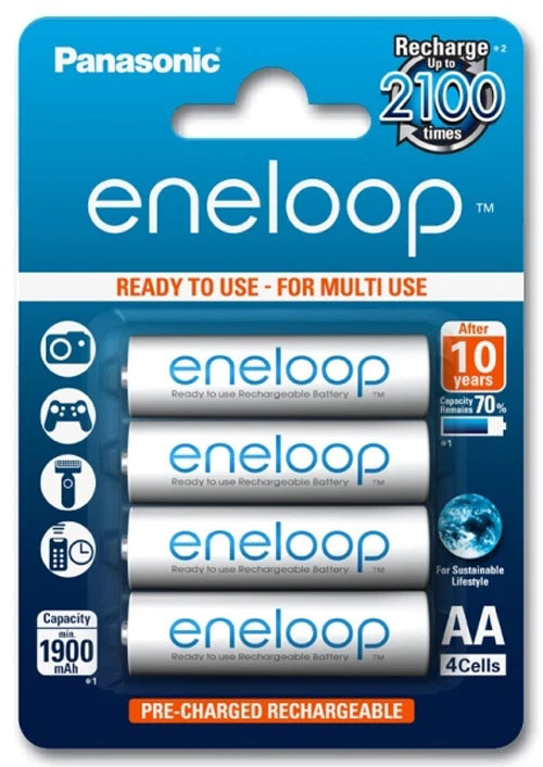 12 Panasonic Eneloop AA BK-3MCCE min 1900 maH Rechargeable Batteries USA SELLER