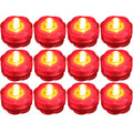 12 Pack~Red~Submersible Waterproof Underwater Battery LED Tea Light~Wedding