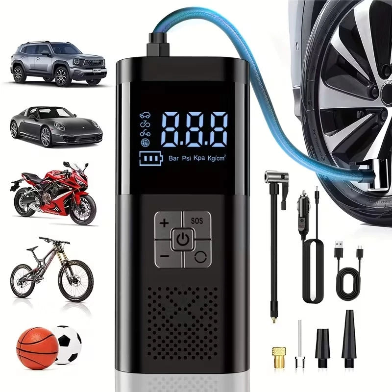 Aluminum Rechargeable Car Air Inflator Tire Electric Pump Cordless Compressor