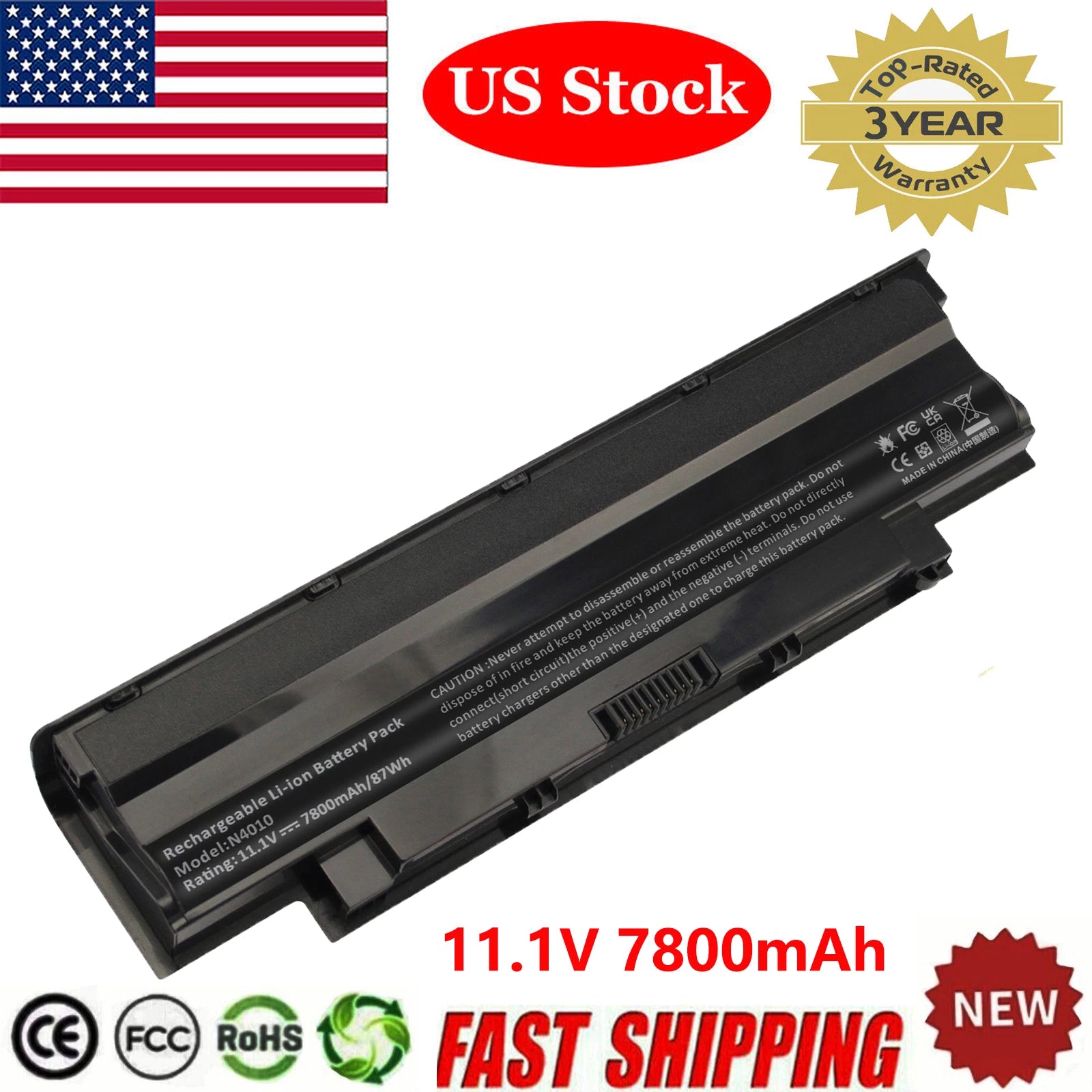 Battery/Charger J1KND for Dell Inspiron N4010 N5010 N5050 N7110 N7010R CP