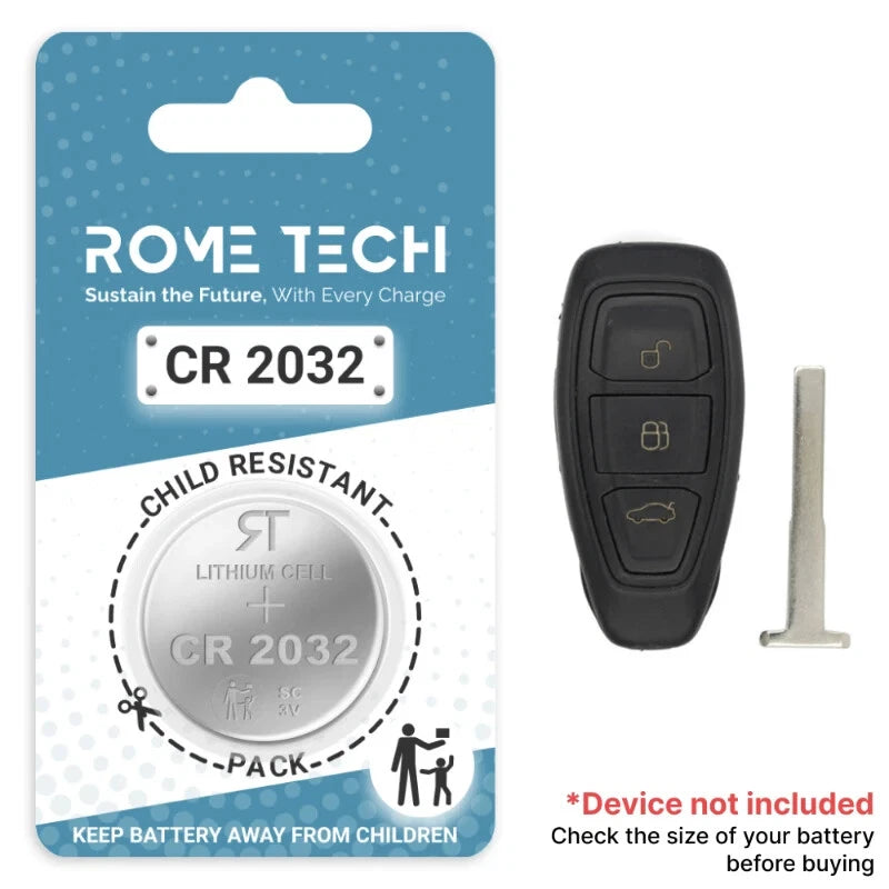 Key Fob Battery Replacement for Ford Fiesta 2019 2018 2017 2016 2015 2014 - 2008