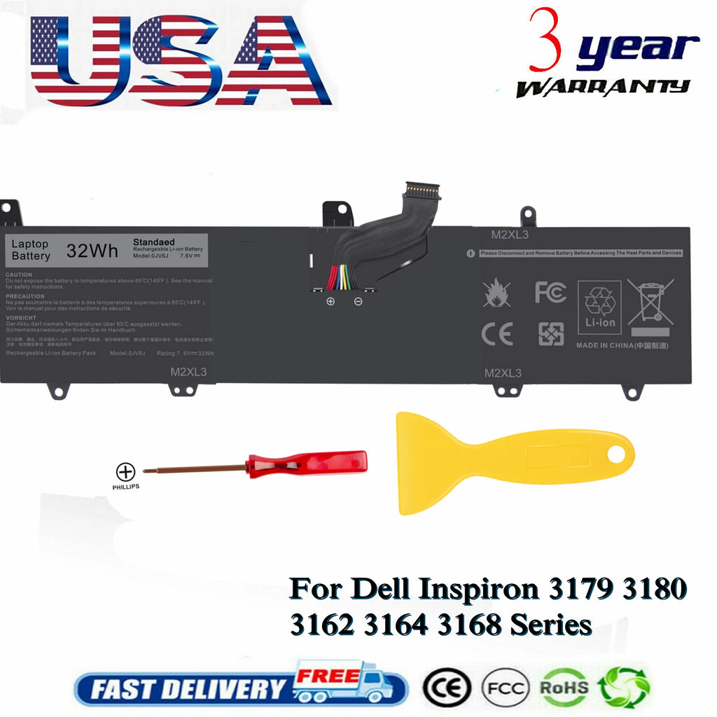 Laptop Battery 0JV6J 8NWF3 PGYK5 OJV6J For Dell Inspiron 3169 3180 3185 32Wh