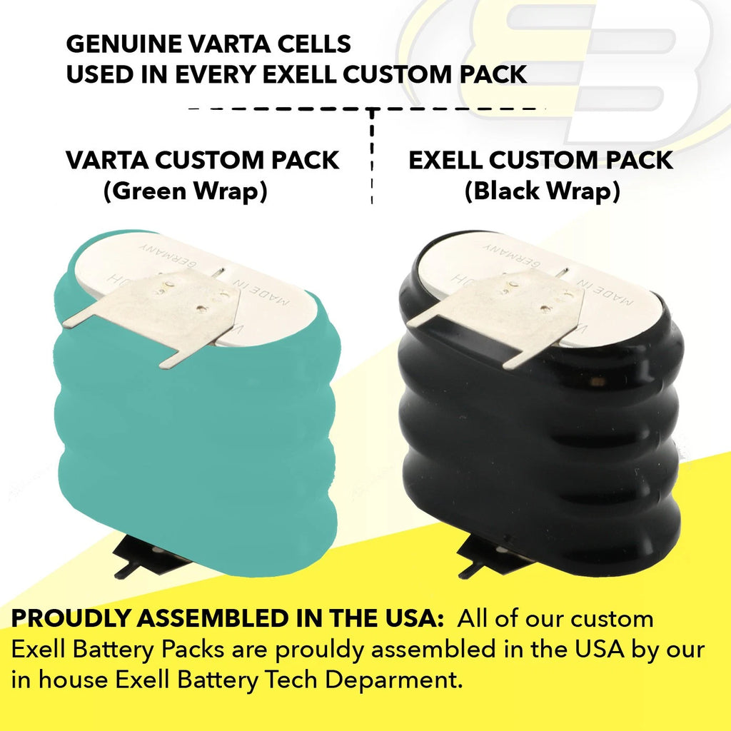 10x Exell 4/V150H 3 Pin 4.8V 150mAh NiMH Battery 55615304059