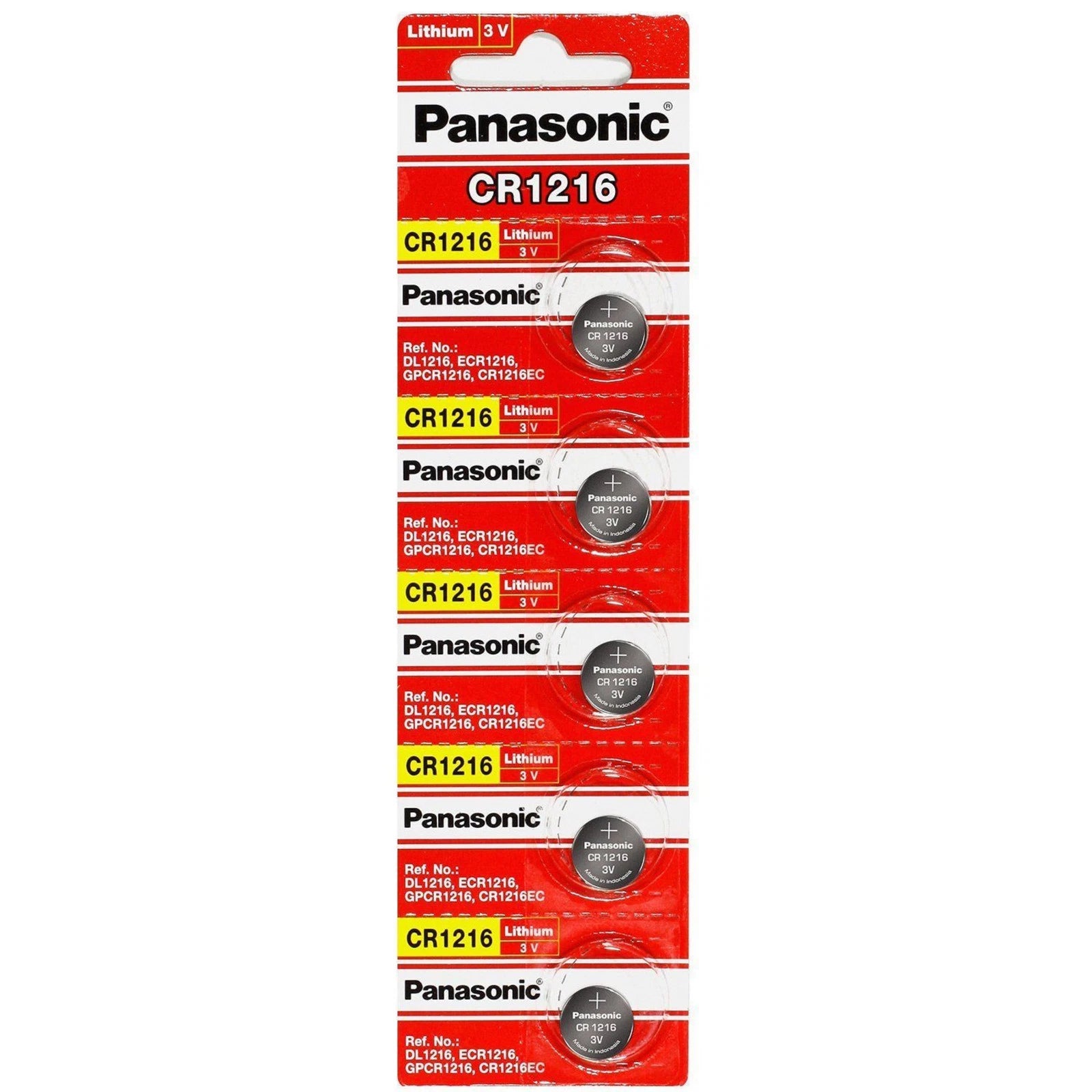 Pack Of 5 FRESH CR1216 Panasonic Lithium 3v Watch/Electronic Batteries EXP 2028