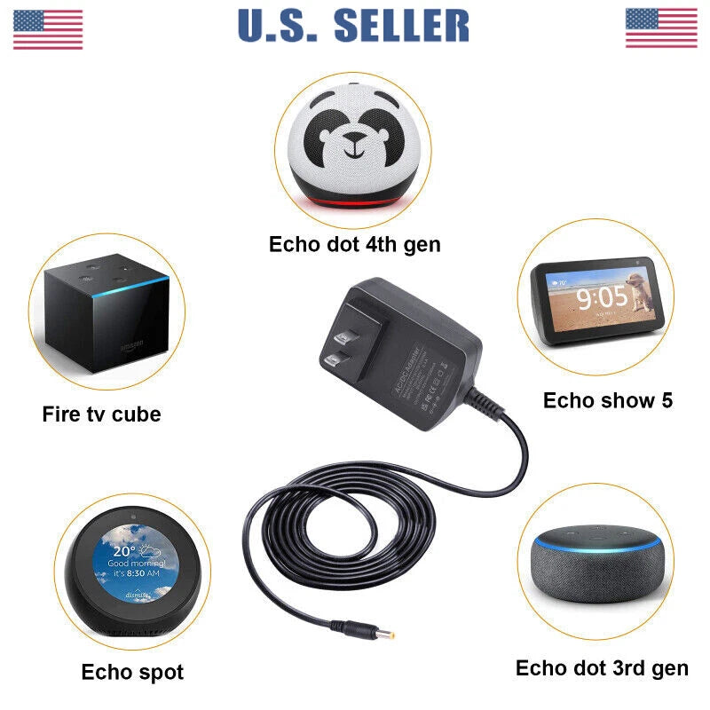 12V 1.25 AMP Power Adapter for Alexa Spot, Echo Dot 3rd, Fire TV Cube, Show 5