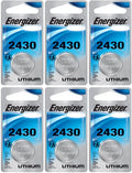 6 ECR2430 2430 CR2430 Energizer Lithium 3-Volt Coin CellBatteries Exp 2025
