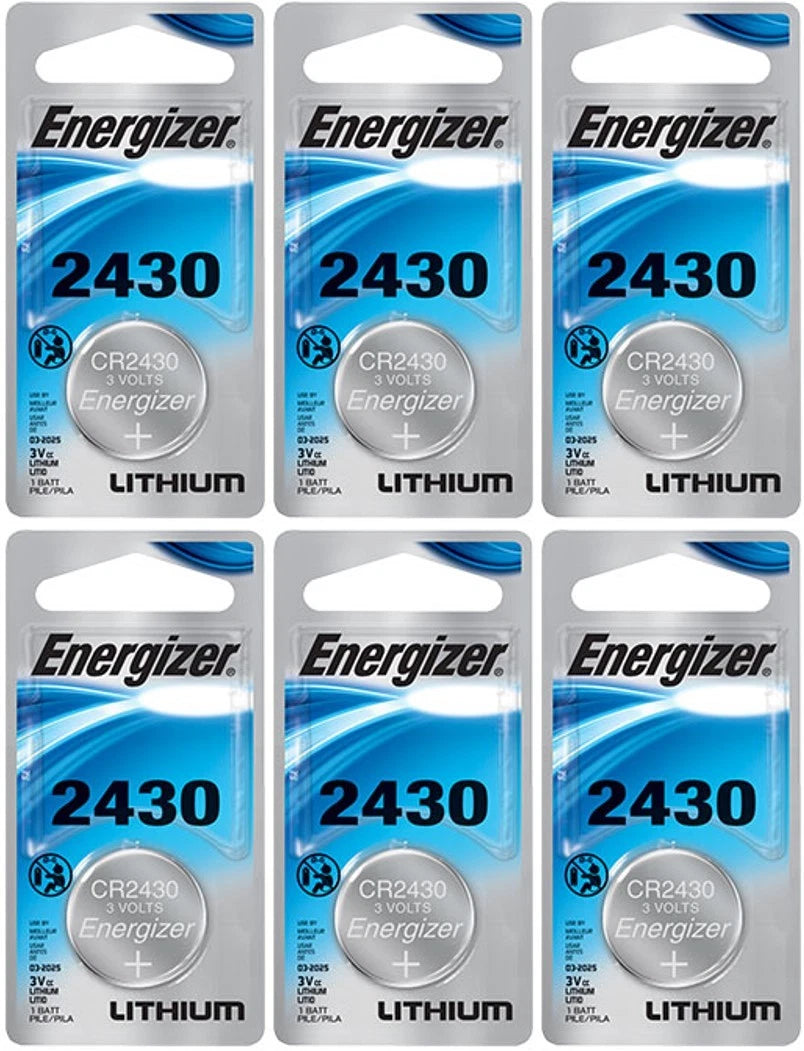6 ECR2430 2430 CR2430 Energizer Lithium 3-Volt Coin CellBatteries Exp 2025