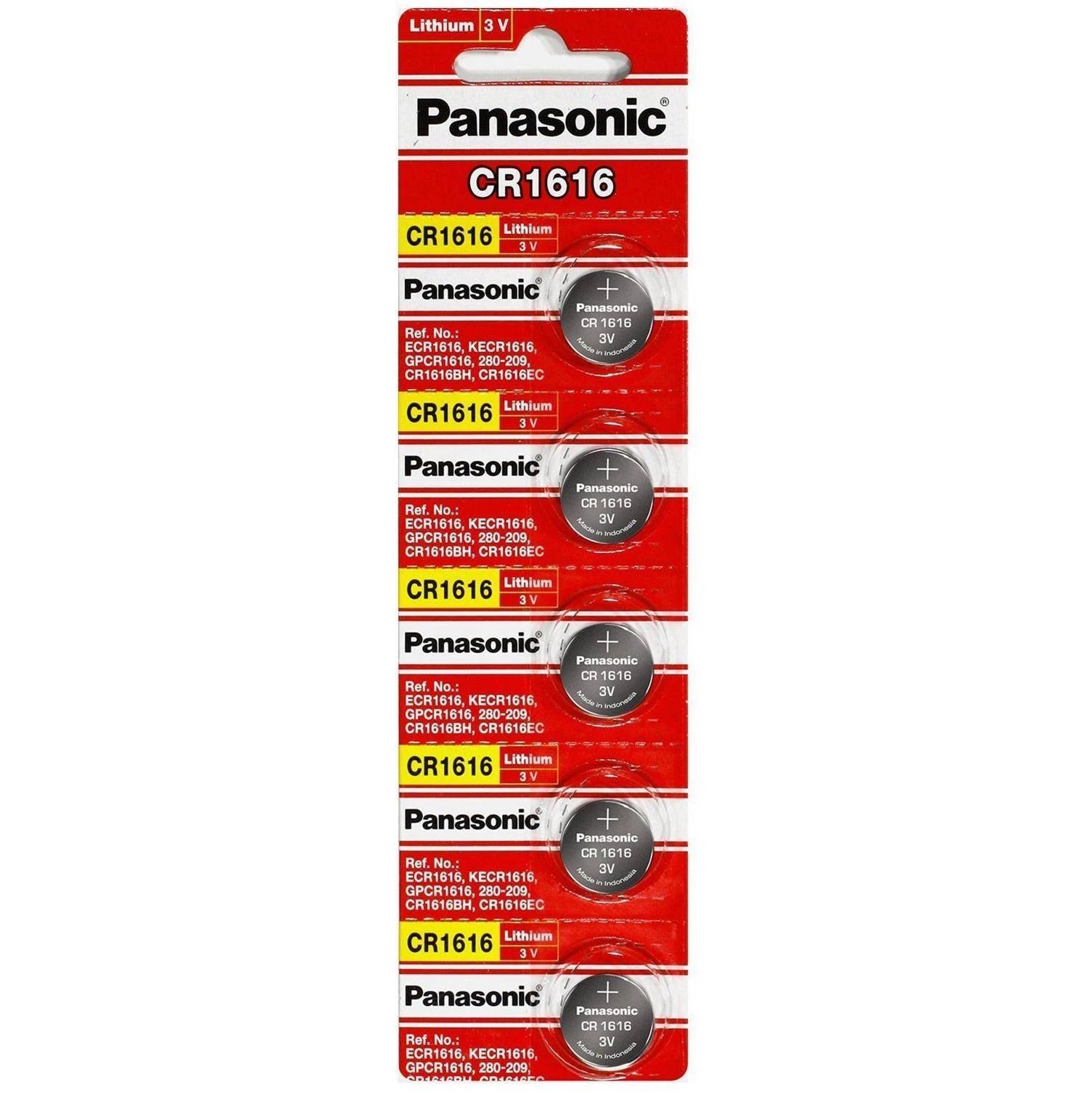 5 NEW CR1616 Panasonic Lithium Button Cell Watch Battery ECR1616 EXP 2028