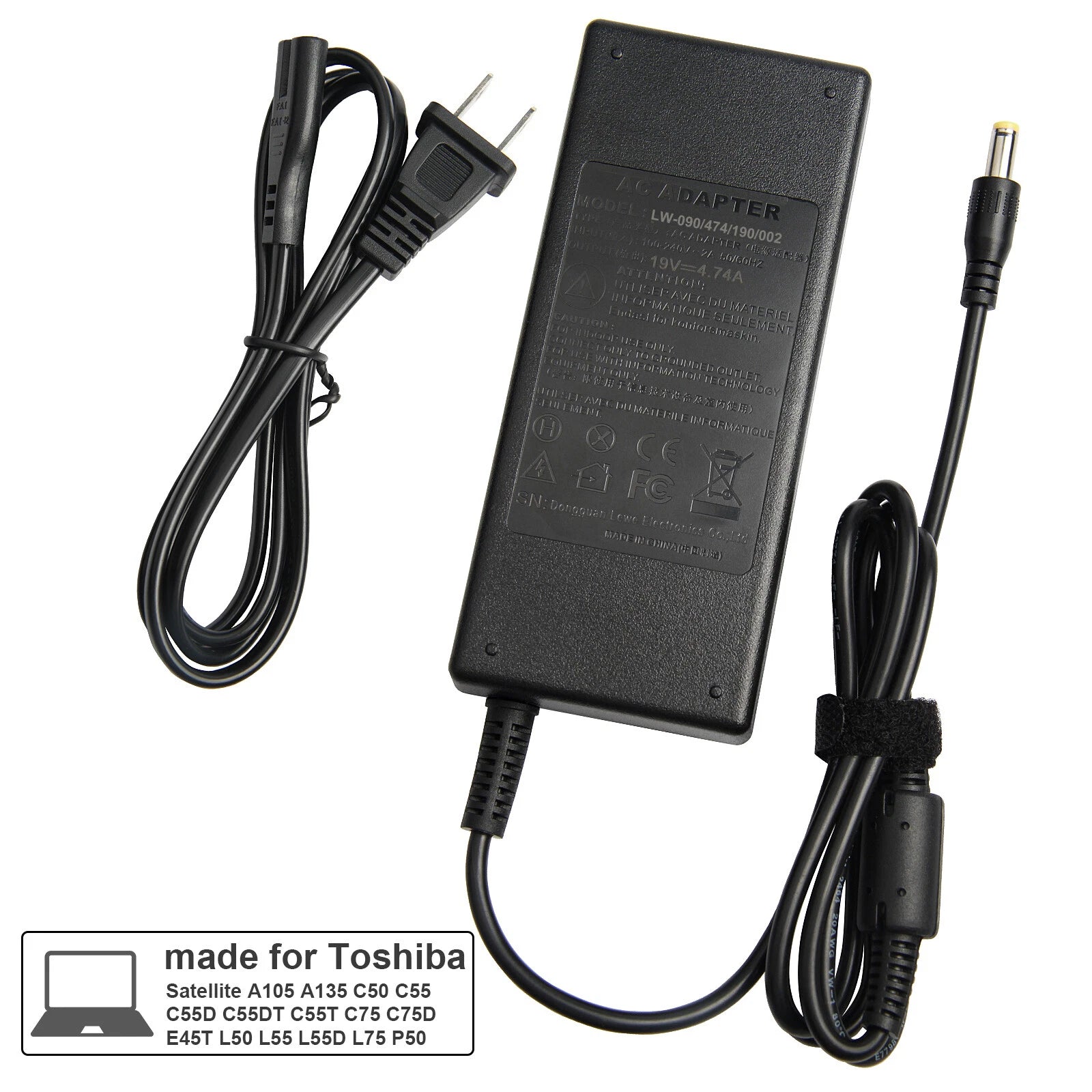 New 19V 90W 4.74A AC Adapter Charger Power For Toshiba PA3516U-1ACA PA-1900-24