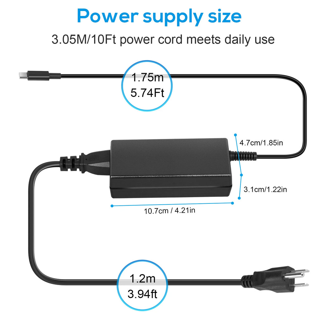 AC Adapter For Acer Chromebook 315 CB315-3H-C2C3 CB315-3H-C4QE 45W USB C Charger