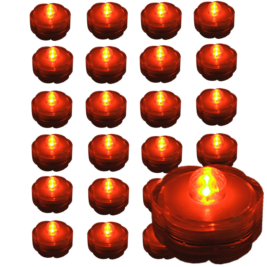 24 pc set ORANGE Jack-O-Lantern Pumpkin LED Battery Tea Light~HALLOWEEN~ FREE SH