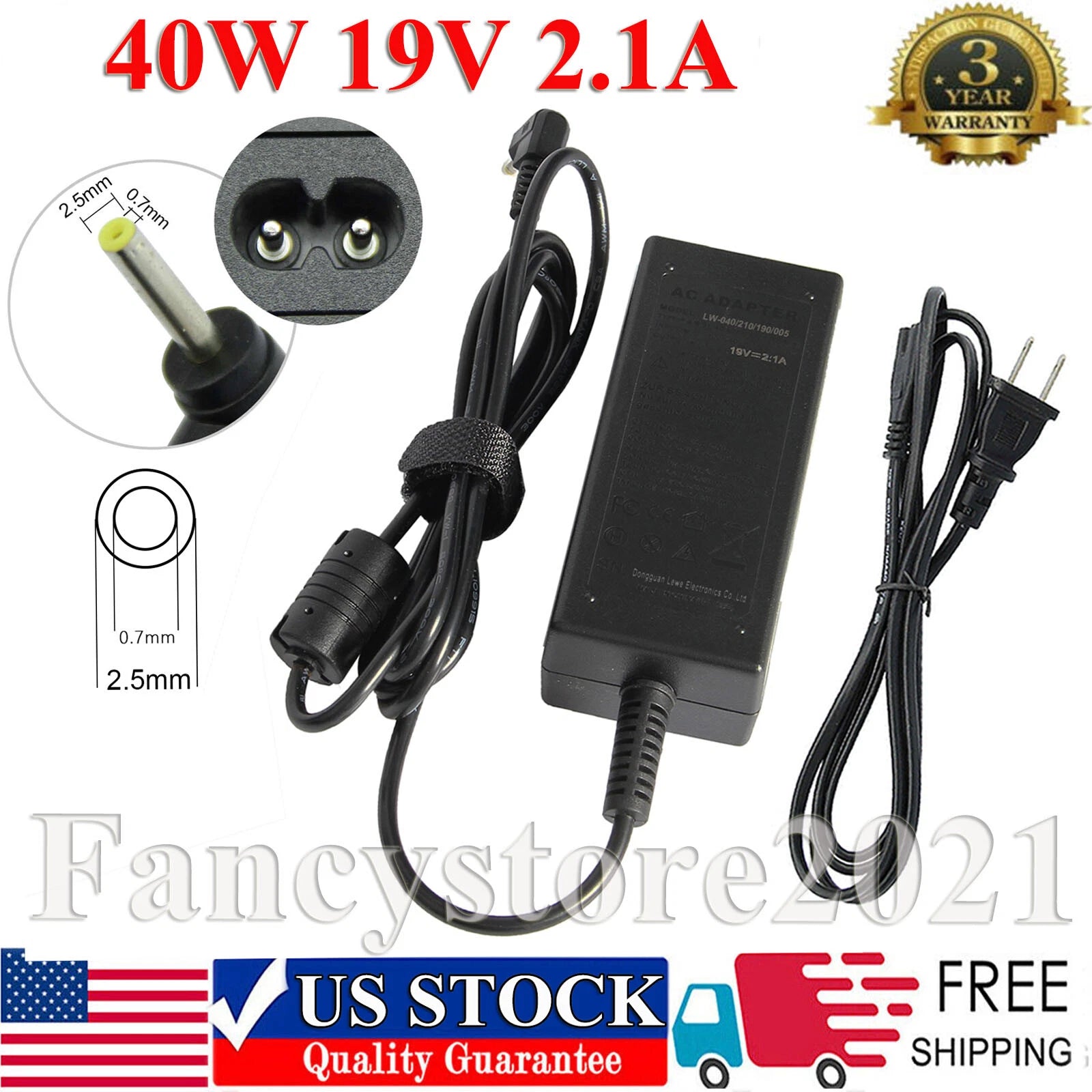 New Brand AC Adapter Charger For Asus Eee PC 1001P 1005HA 1005HAB 1005PE 1101HA