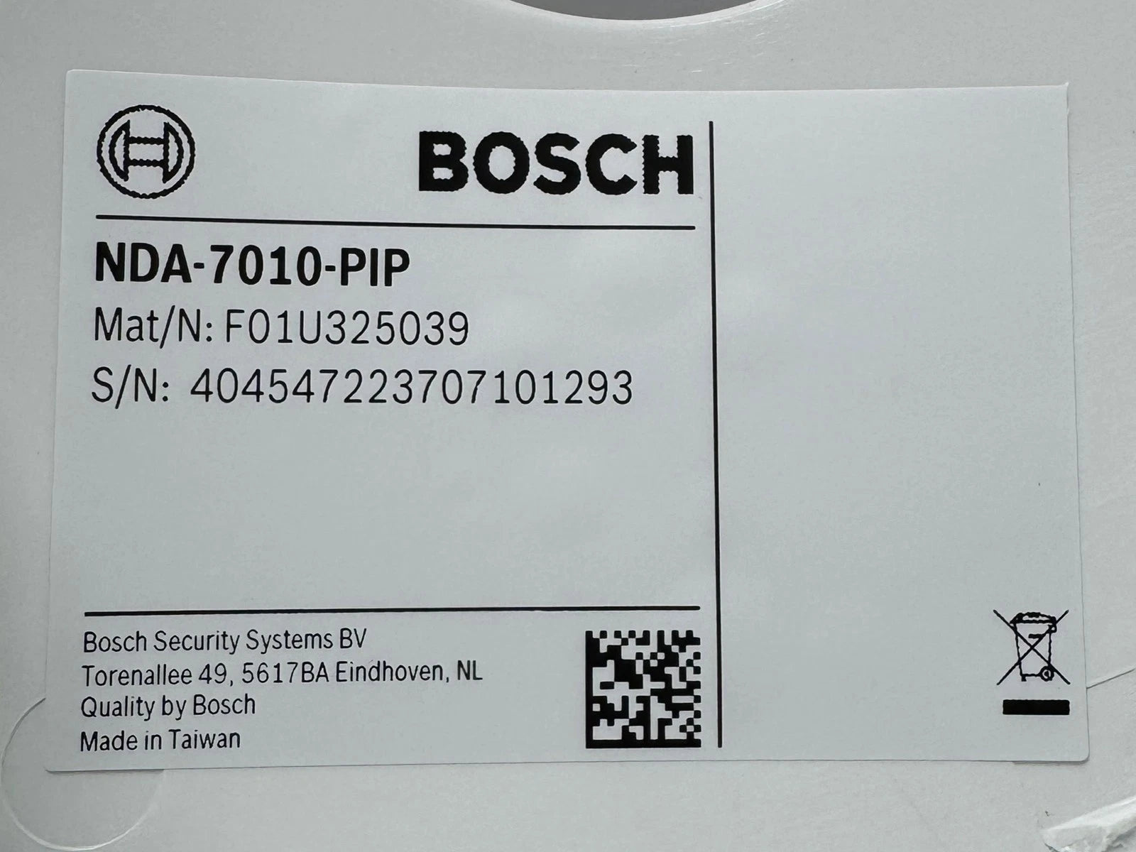 NEW Bosch NDA-7010-PIP Pendant Interface plate For FLEXIDOME IP Panoramic 7000