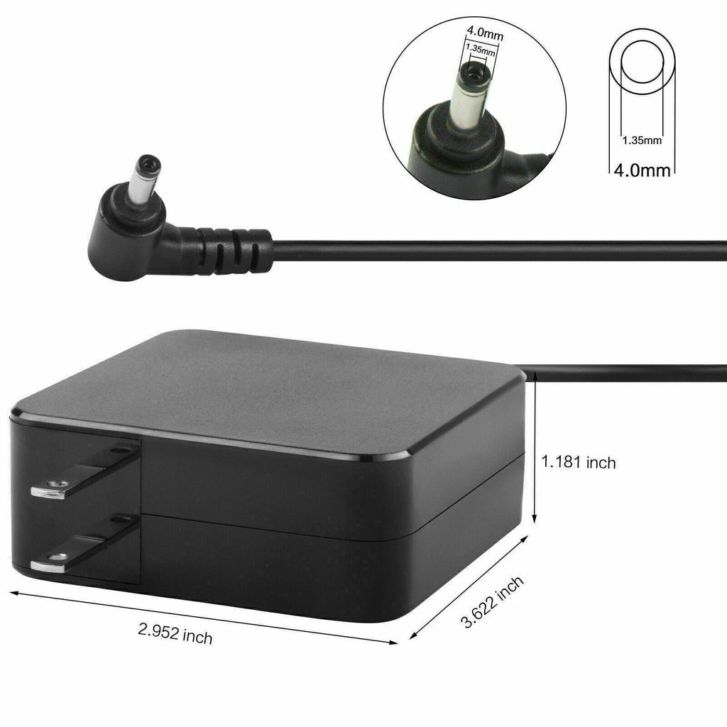 19V 3.42A 65W Adapter Charger for Asus Zenbook Flip 14 UX461 UX461U 4.0mm*1.35mm