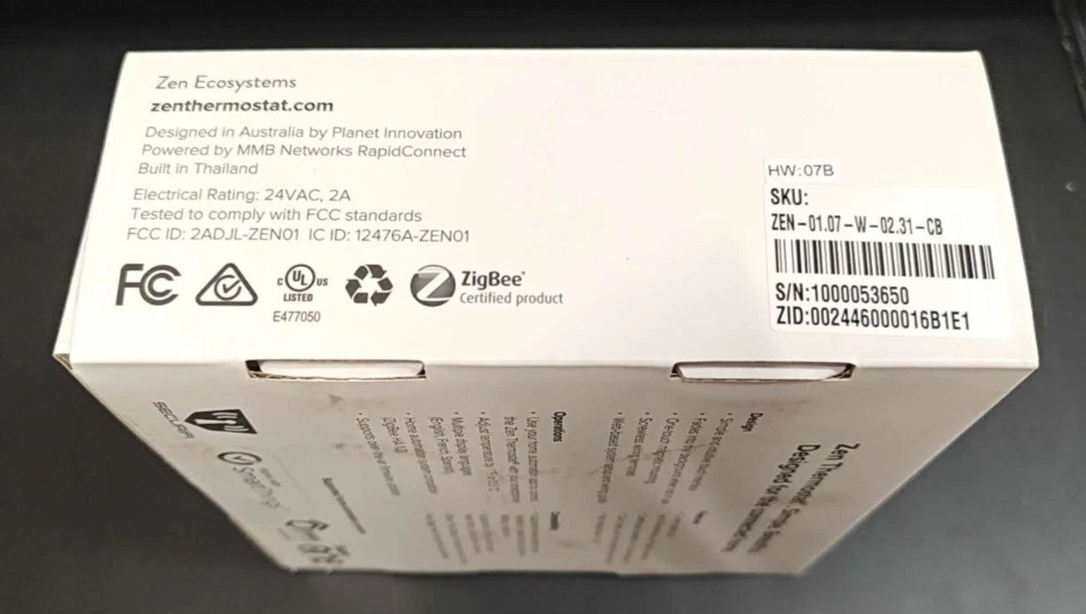 Zen Ecosystems Programmable Thermostat Wi-Fi Edition White