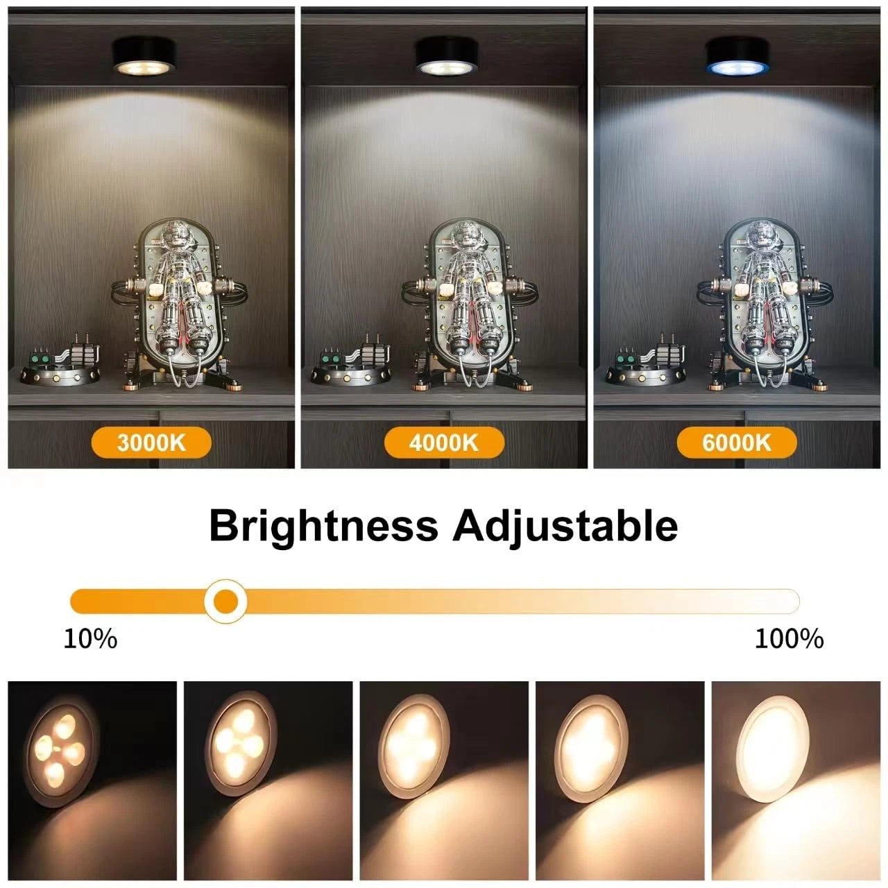 6-Pack Battery Operated Picture Light 6 Pack | Operated, Black