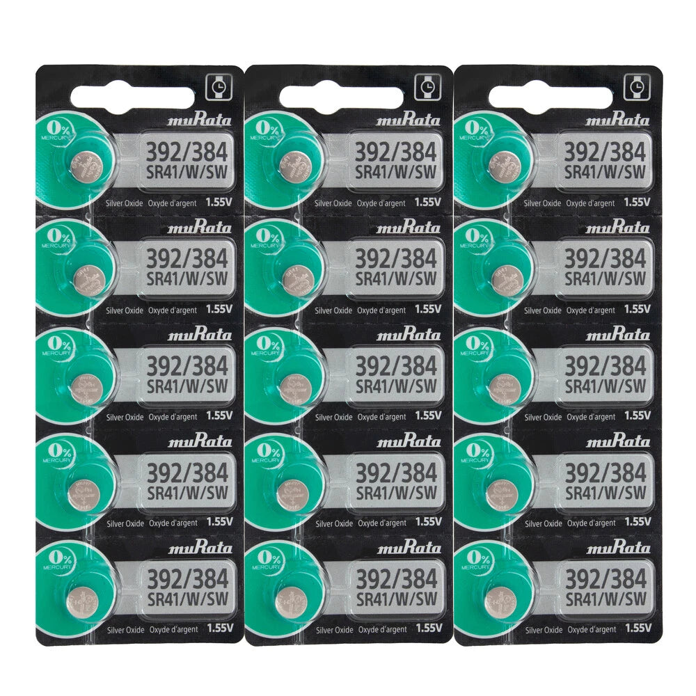15 Pack Murata 392 384 Battery 1.5V Button Coin Cell Batteries