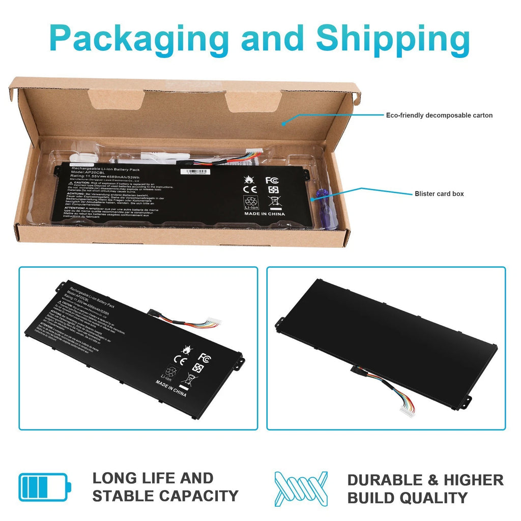 ??Battery AP20CBL For Acer Swift 3 SF314-43 SF314-511 Aspire 5 A515 31CP5/82/70