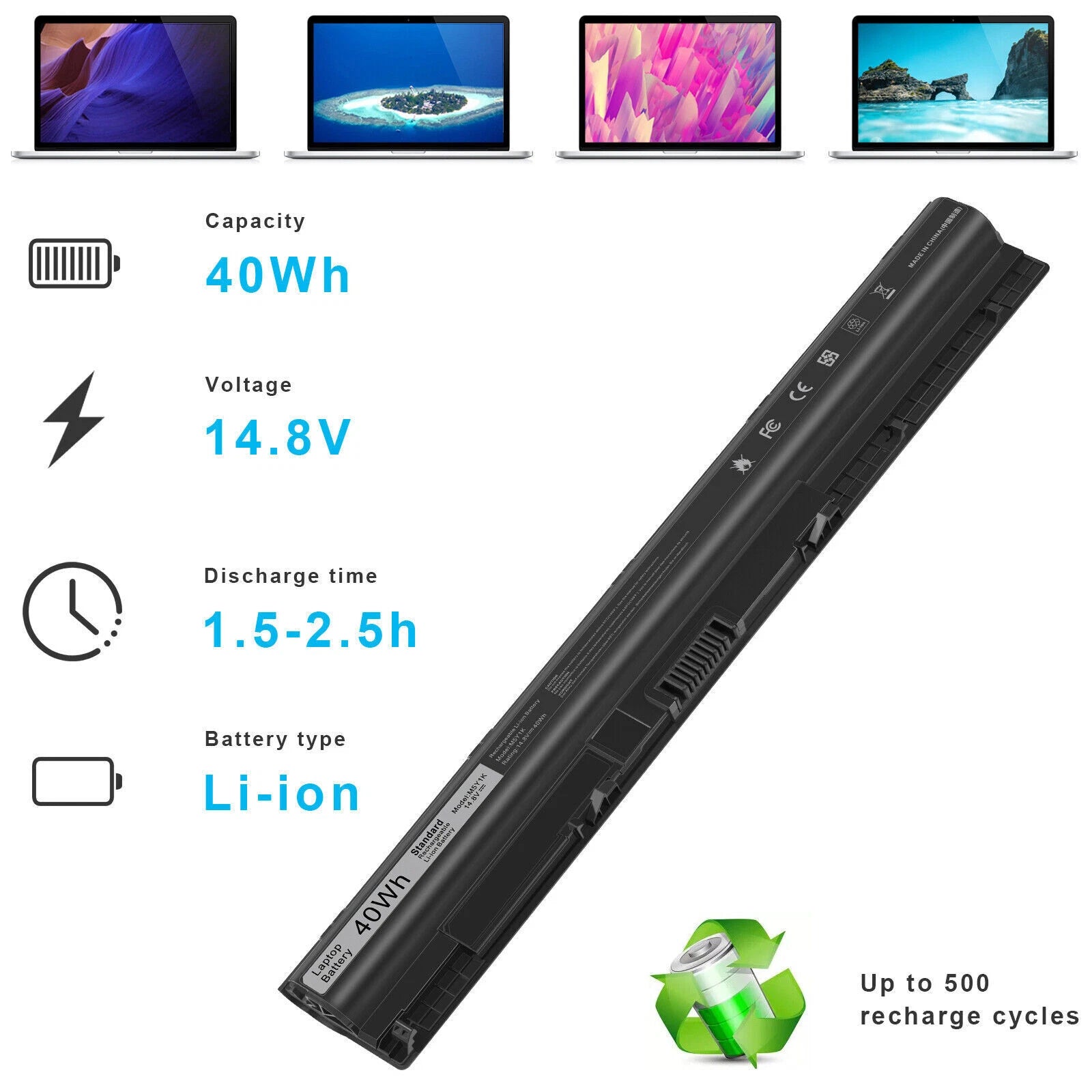 M5Y1K Battery For DELL Inspiron 3451 3551 3567 5558 15 5758 14 5458 5459 PC 40Wh