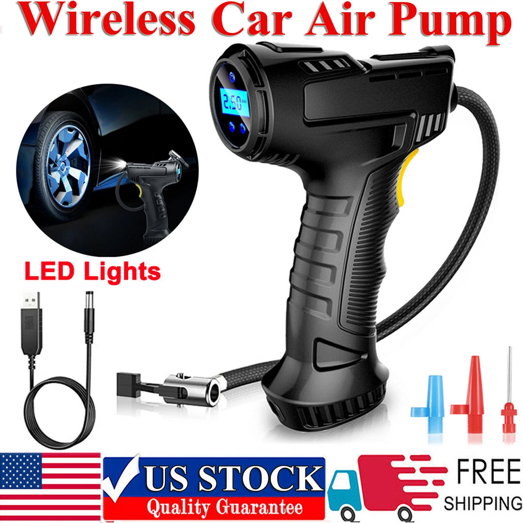 150PSI USB Tire Inflator Pump Car Air Compressor LED Electric Portable Auto 12V