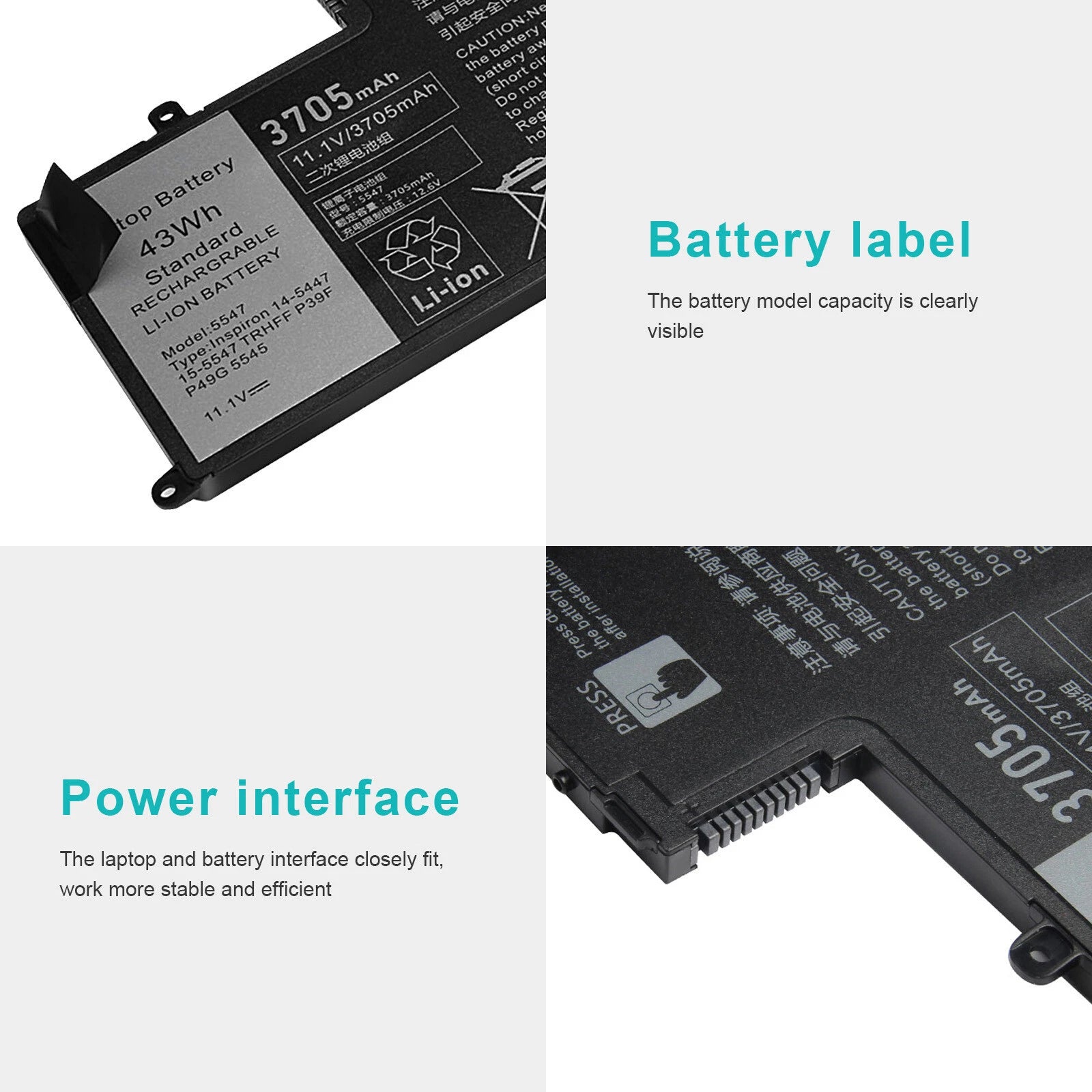 Laptop Battery For Dell Inspiron 15 5545 5547 N5547 Latitude 15 3450 3550 TRHFF