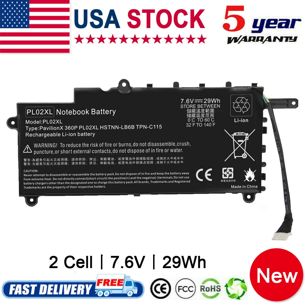 PL02XL Battery For HP Pavilion X360 11-n010dx 11-n011dx 751681-231 HSTNN-DB6B