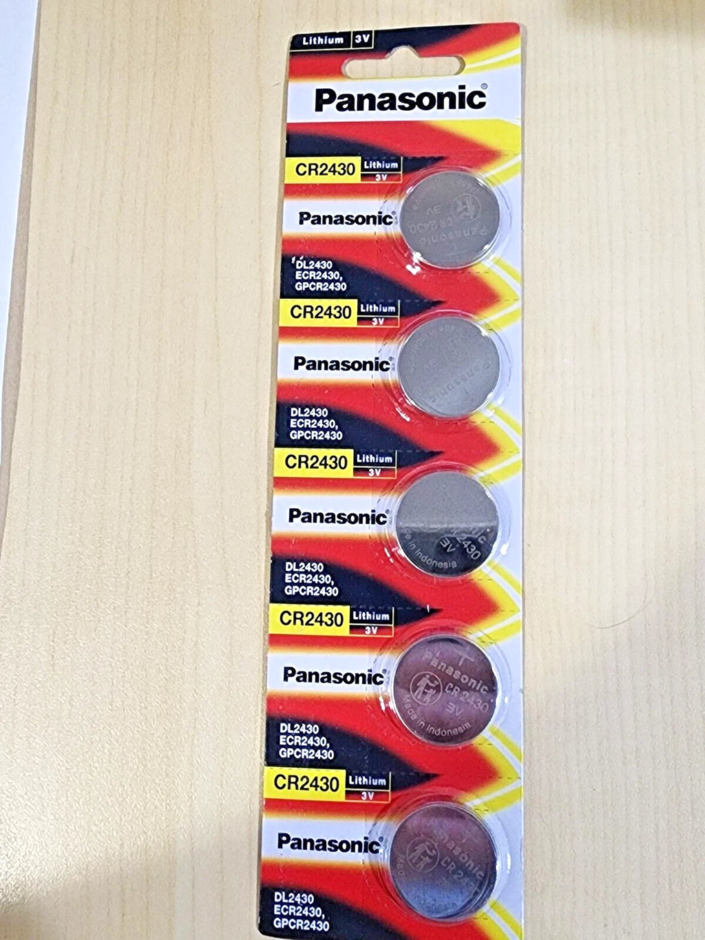 5 pc Carded CR2430 Battery 3V Lithium Coin Cell DL2430 Expire 12/2034