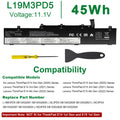 Battery L19C3PD5 L19D3PD5 L19M3PD5 For Lenovo ThinkPad E14 E15 2nd Gen 2020 45Wh