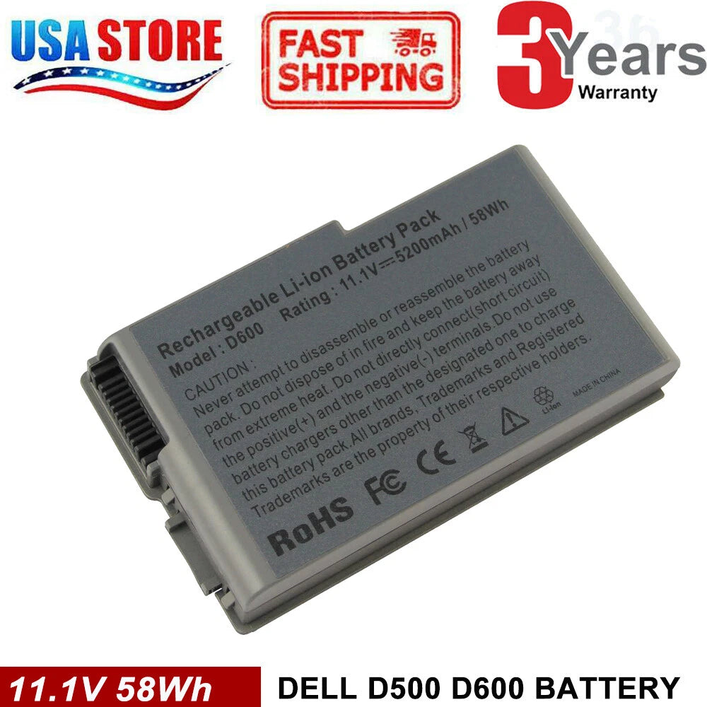 Laptop Battery for Dell Latitude D520 D500 D530 D600 D610 C1295