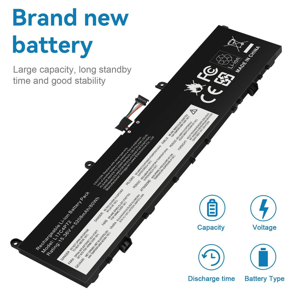 New Battery L17C4P72 For Lenovo ThinkPad X1 Extreme 1st Gen/2nd Gen 01AY969 80Wh