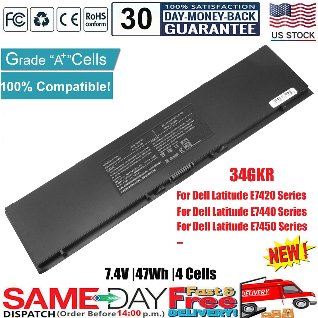 Laptop E7440 PFXCR Battery For Dell Latitude 14 7000 34GKR 451-BBFT T19VW